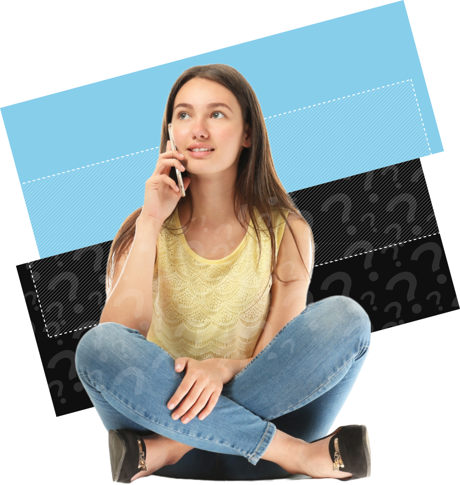 Teen student talking on phone